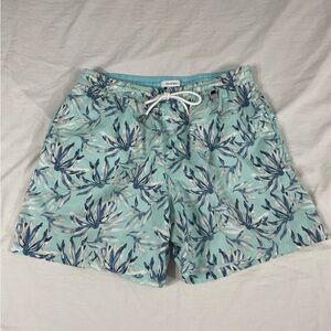 Pedro Del Hierro Mens Green Floral Swin Shorts Size L